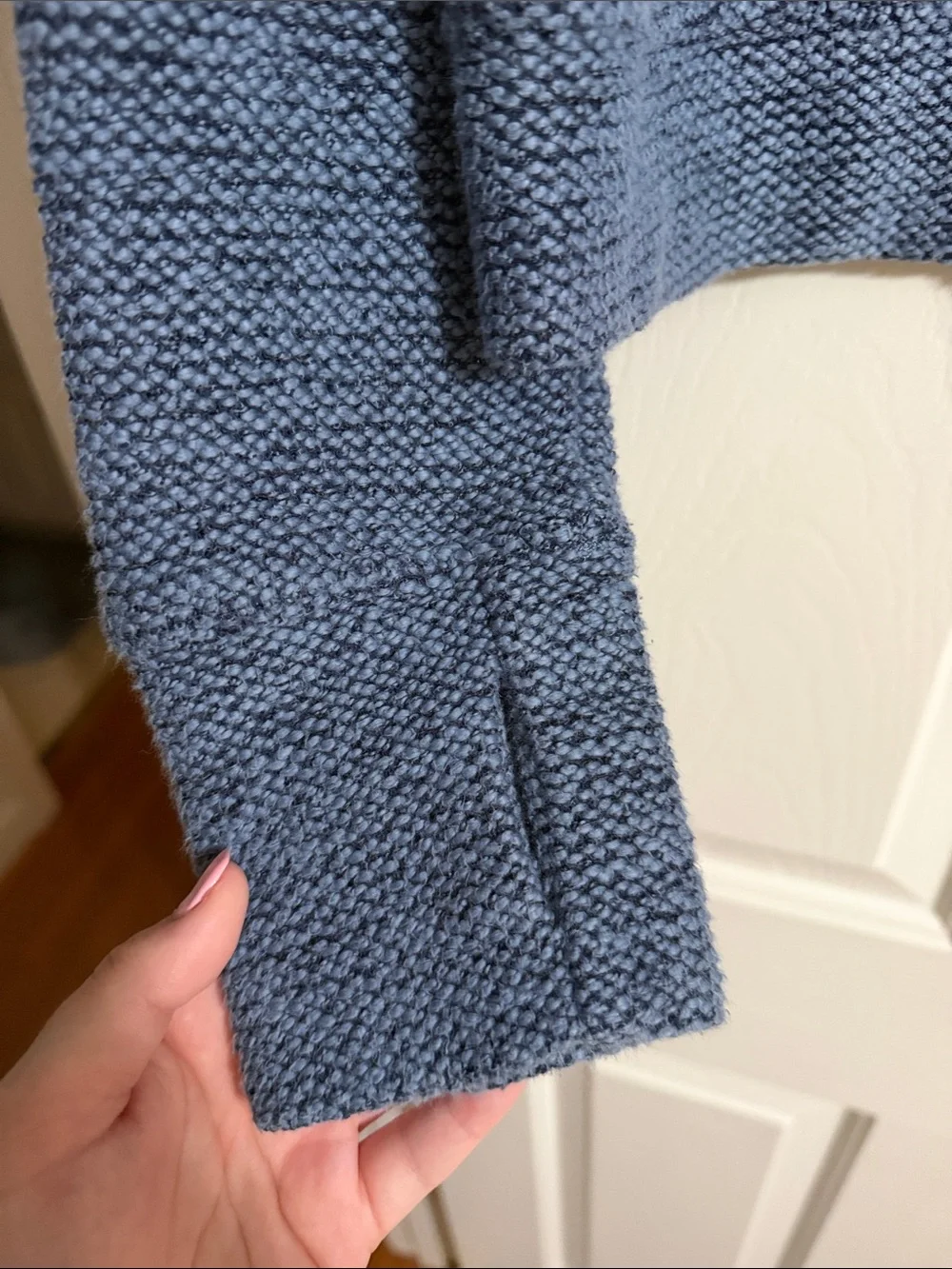 Offline by Aerie Blue Cowl Neck Long Sleeve Front Pocket Thumb Hole Pullover S
